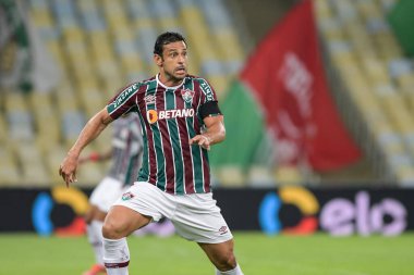 Rio, Brezilya - Haziran 03, 2021: Fluminense ile Bragantino arasındaki maçta Fred oyuncusu Maracana Stadyumu 'nda oynanan Brezilya Kupası' nın üçüncü turunda