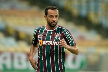 Rio, Brezilya - Haziran 03, 2021: Maracana Stadyumu 'nda oynanan Brezilya Kupası' nda Fluminense ile Bragantino arasındaki maçta Nene oyuncusu