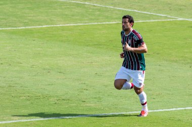 Rio, Brezilya - Haziran 06, 2021: Sao Januario Stadyumu 'nda Fluminense ile Cuiaba arasındaki maçta Fred oyuncusu