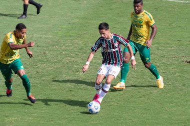 Rio, Brezilya - Haziran 06, 2021: Gabriel Teixeira Fluminense ile Cuiaba arasındaki maçta Sao Januario Stadyumu 'nda oynanan Brezilya Şampiyonası (serie A) 2inci raundunda yer aldı.