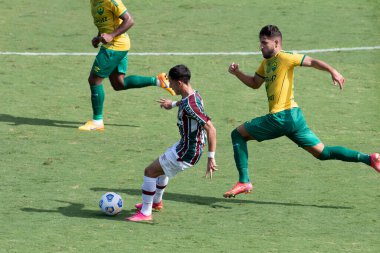 Rio, Brezilya - Haziran 06, 2021: Gabriel Teixeira Fluminense ile Cuiaba arasındaki maçta Sao Januario Stadyumu 'nda oynanan Brezilya Şampiyonası (serie A) 2inci raundunda yer aldı.