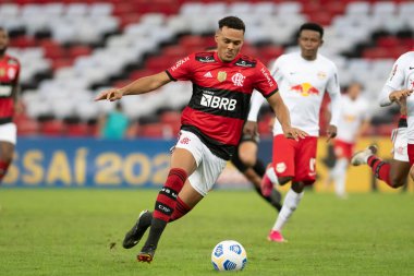 Rio, Brezilya - 19 Haziran 2021: Rodrigo Muniz, Maracana Stadyumu 'nda oynanan 5. Brezilya Şampiyonası (serie A) maçında Bragantino ile Flamengo arasındaki maçta oynadı.