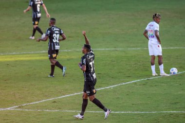 Rio, Brezilya - 27 Haziran 2021: Jo oyuncusu Sao Januario Stadyumu 'nda düzenlenen Brezilya Şampiyonası' nın 7. turu (serie A) ile Fluminense vs Corinthians arasındaki maçı kutluyor