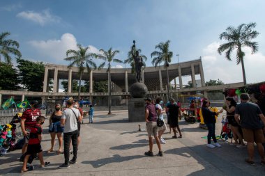 Rio, Brezilya - Temmuz 09, 2020: Maracana 'da açıklanan halkın% 10' u Copa America 2021 finali için bu cumartesi Maracana 'da Brezilya ve Arjantin arasında gerçekleştirilecek.