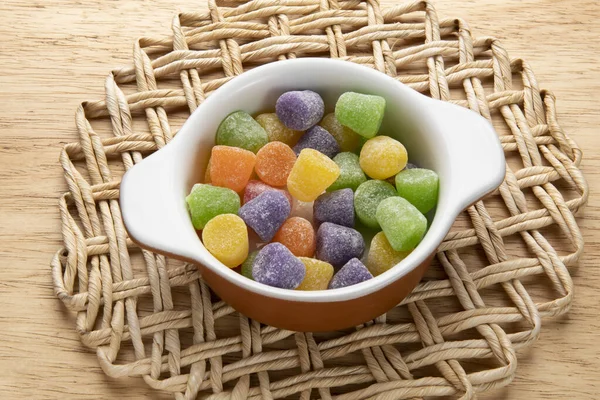 Ceramic Pot Ready Eat Jellybean Treat — Stock Photo, Image