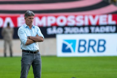 Rio, Brezilya - 25 Temmuz 2021: Renato Gaucho teknik direktörü Flamengo 5 - 1 Sao Paulo maçında Brezilya Şampiyonası 'nın 14. turu (serie A) ile Maracana Stadyumu' nda oynandı.
