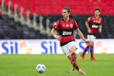 Rio, Brezilya - 25 Temmuz 2021: Filipe Luis, Maracana Stadyumu 'nda düzenlenen Brezilya Şampiyonası' nın 14. turu (serie A) ile Flamengo 5-1 Sao Paulo arasındaki maçta oynadı.