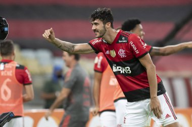 Rio, Brezilya - 25 Temmuz 2021: Gustavo Henrique, Maracana Stadyumu 'nda oynanan maçta Flamengo 5' e karşı 1 Sao Paulo ile Brezilya Şampiyonası 'nın 14. turu (serie A) arasında yer aldı.