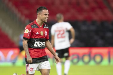 Rio, Brezilya - 25 Temmuz 2021: Maracana Stadyumu 'nda oynanan Brezilya Şampiyonası' nda (serie A) Flamengo 5 'e karşı 1 Sao Paulo arasındaki maçta Michael oyuncu
