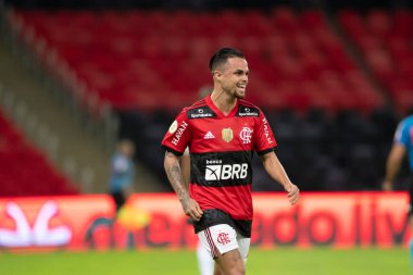 Rio, Brezilya - 25 Temmuz 2021: Maracana Stadyumu 'nda oynanan Brezilya Şampiyonası' nda (serie A) Flamengo 5 'e karşı 1 Sao Paulo arasındaki maçta Michael oyuncu