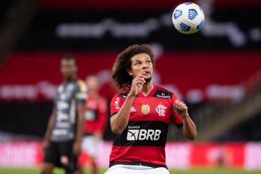 Rio, Brezilya - 29 Temmuz 2021: Willian Arao, Maracana Stadyumu 'nda oynanan karşılaşmada Flamengo 6-0 ABC ile Brezilya Kupası arasında yer aldı.