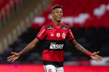 Rio, Brezilya - 29 Temmuz 2021: Bruno Henrique, Maracana Stadyumu 'nda oynanan karşılaşmada Flamengo 6-0 ABC ile Brezilya Kupası arasında yer aldı.