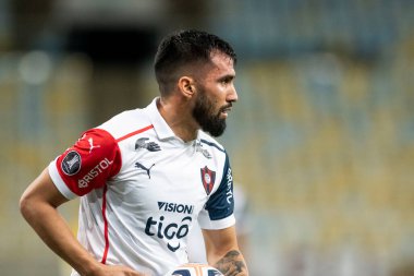 Rio, Brezilya - 3 Ağustos 2021: Alberto Espinola oyuncusu Fluminense ile Cerro Porteno arasında oynanan maçta Maracana Stadyumu 'nda oynanan Libertadores Kupası 8.