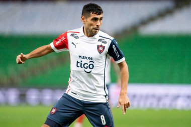 Rio, Brezilya - 3 Ağustos 2021: Federico Carrizo Fluminense ile Cerro Porteno arasındaki maçta Maracana Stadyumu 'nda oynanan Libertadores Kupası' nda 8.