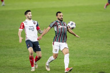 Rio, Brezilya - 3 Ağustos 2021: Yago Felipe Fluminense ile Cerro Porteno arasındaki maçta Maracana Stadyumu 'nda oynanan Libertadores Kupası 8.