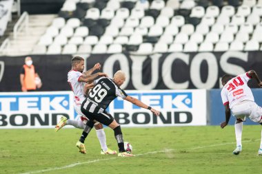 Rio, Brezilya - Eylül 18, 2021: Rafael Navarro, Botafogo 3 'e karşı 1 Nautico maçında Brezilya Şampiyonası' nın 24. raundunda (B serisi) Nilton Santos Stadyumu 'nda yer aldı.