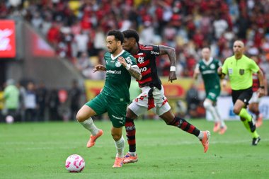 Rio, Brezilya - 19 Ekim 2025: Maracana Stadyumu 'ndaki Brezilya Şampiyonası' nın 29. Raundunda Flamengo 3 x 2 Palmeiras arasındaki maçta oyuncu