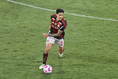 Rio, Brezilya - 19 Ekim 2025: Maracana Stadyumu 'ndaki Brezilya Şampiyonası' nda oynanan Flamengo 3 x 2 Palmeiras maçında Pedro oyuncusu