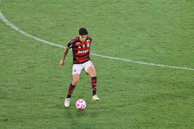 Rio, Brezilya - 19 Ekim 2025: Maracana Stadyumu 'ndaki Brezilya Şampiyonası' nda oynanan Flamengo 3 x 2 Palmeiras maçında Pedro oyuncusu
