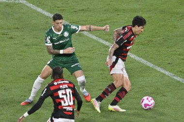 Rio, Brezilya - 19 Ekim 2025: Maracana Stadyumu 'ndaki Brezilya Şampiyonası' nda oynanan Flamengo 3 x 2 Palmeiras maçında Pedro oyuncusu