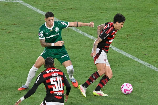 Rio, Brezilya - 19 Ekim 2025: Maracana Stadyumu 'ndaki Brezilya Şampiyonası' nda oynanan Flamengo 3 x 2 Palmeiras maçında Pedro oyuncusu
