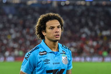 Rio, Brezilya - 09 Kasım 2025: Willian Arao Flamengo 3 x 2 Santos arasında oynanan maçta Maracana Stadyumu 'nda oynanan Brezilya Şampiyonası' nın 33. turunda