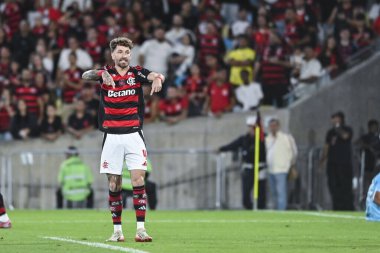Rio, Brezilya - 09 Kasım 2025: Leo Pereira Flamengo 3 x 2 Santos arasında oynanan maçta Maracana Stadyumu 'nda oynanan Brezilya Şampiyonası' nın 33. turunda