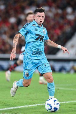 Rio, Brezilya - 09 Kasım 2025: Flamengo 3 x 2 Santos arasındaki maçta Maracana Stadyumu 'nda oynanan Brezilya Şampiyonası' nın 33. raundunda fıçı oyuncusu