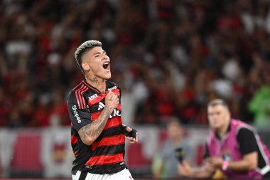 Rio, Brezilya - 09 Kasım 2025: Flamengo 3 x 2 Santos arasında oynanan maçta Maracana Stadyumu 'nda oynanan Brezilya Şampiyonası' nın 33. turunda Carrascal oyuncusu