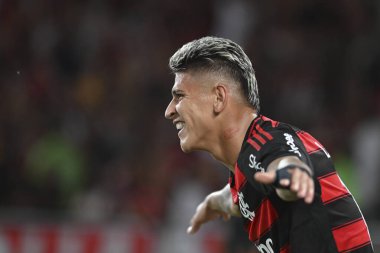 Rio, Brezilya - 09 Kasım 2025: Flamengo 3 x 2 Santos arasında oynanan maçta Maracana Stadyumu 'nda oynanan Brezilya Şampiyonası' nın 33. turunda Carrascal oyuncusu
