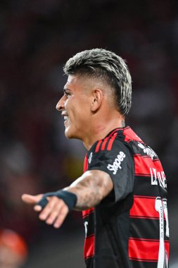 Rio, Brezilya - 09 Kasım 2025: Flamengo 3 x 2 Santos arasında oynanan maçta Maracana Stadyumu 'nda oynanan Brezilya Şampiyonası' nın 33. turunda Carrascal oyuncusu