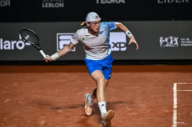 Rio de Janeiro, Brezilya - 19 Şubat 2026: Ignacio Buse Rio Açık 2026 'da Jockey Club Brasileiro' da Guga Kuerten Court 'ta eylem halinde.