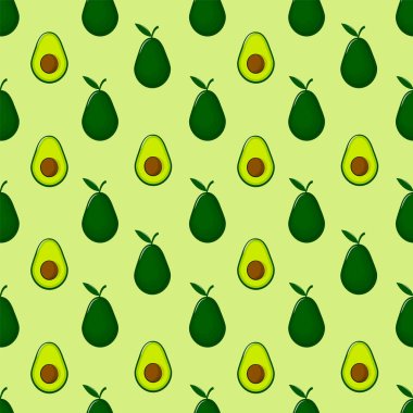Avokado, baskı, kumaş ve organik, vegan, ham ürün ambalajları için kusursuz desen. Eko ve sağlıklı yiyecekler için doku