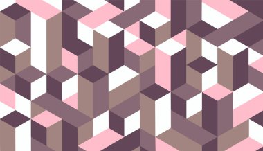 Paralelepipedlerle Modern Flat Isometric Arka plan. Vektör