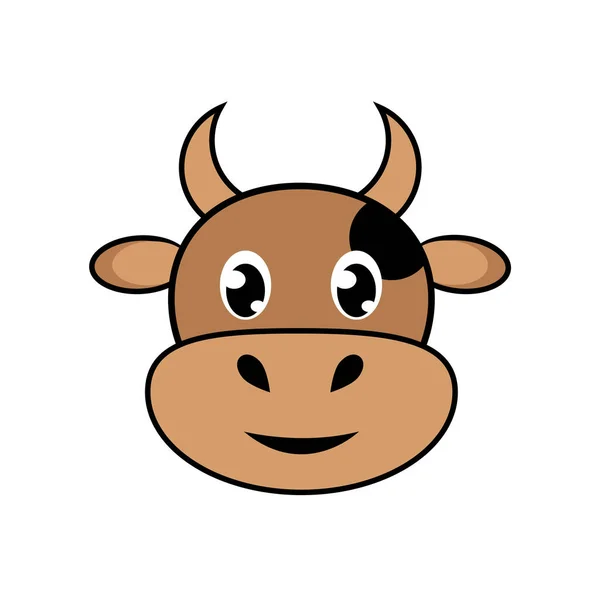 Icône taureau ou vache isolée sur fond blanc. illustration vectorielle — Image vectorielle