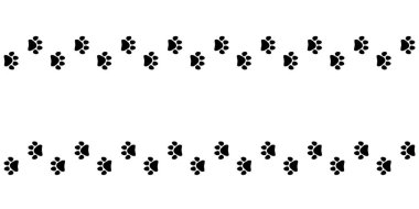 Kedi ya da köpek izi, ayak izi, tasarım. Kedi ayak izleri, sağa ve sola dönün. Vektör illüstrasyonu.