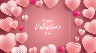 Kalpli Sevgililer Gününüz kutlu olsun. Moda afiş, poster veya tebrik kartı kompozisyonu