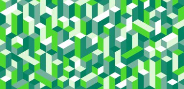 Küpten yapılmış yeşil geometrik arkaplan. Vektör illüstrasyonu.