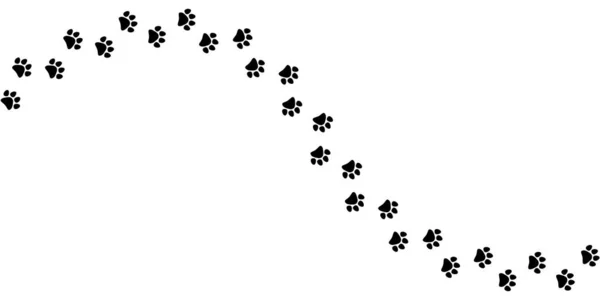 Spuren von Katzen- oder Hundespuren isoliert auf weiß, Fußabdruck, Design. Vektorillustration Vektorgrafiken