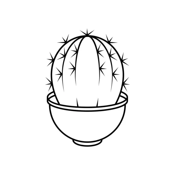 Cactus vector icon. Outline illustration isolated on white. — Stock Vector