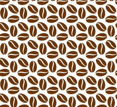 Kahve çekirdeği pürüzsüz desen. Şirin vektör arkaplanı.