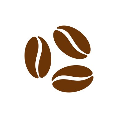 Beyaz arkaplanda kahverengi kahve çekirdeği simgesi
