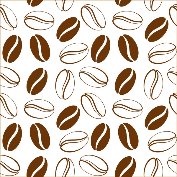 Kaffeebohnen nahtloses Muster. Netter Vektor nahtloser Hintergrund mit Kaffee. lizenzfreie Stockvektoren
