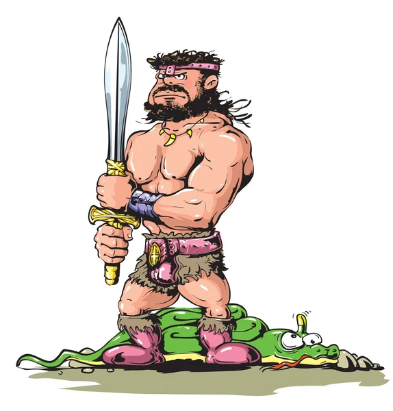 Бородатый воин — стоковый вектор