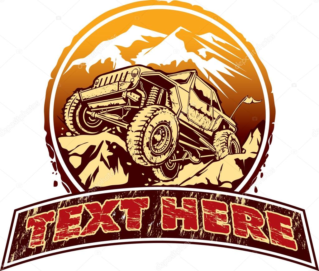 Vector illustration of rock crawling off-road vehicle.