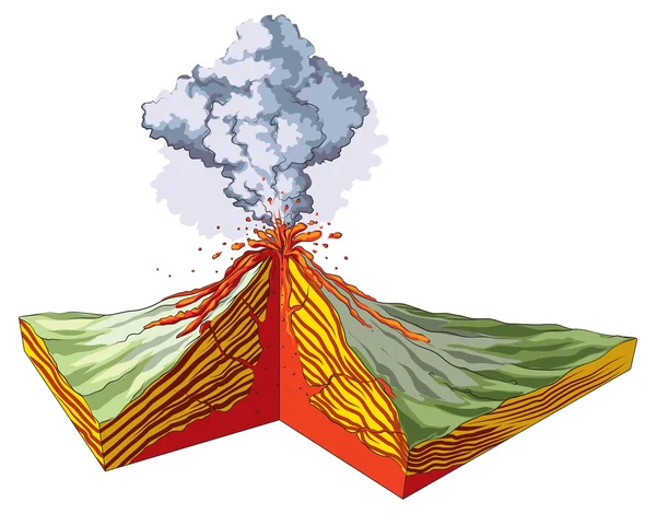 Volcán — Vector de stock