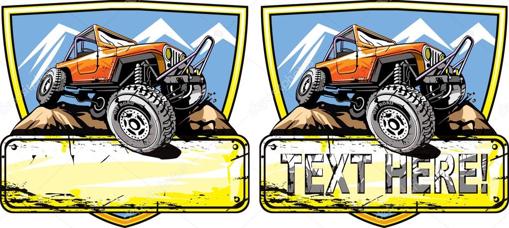 Vector illustration of of-road vehicle logo design.
