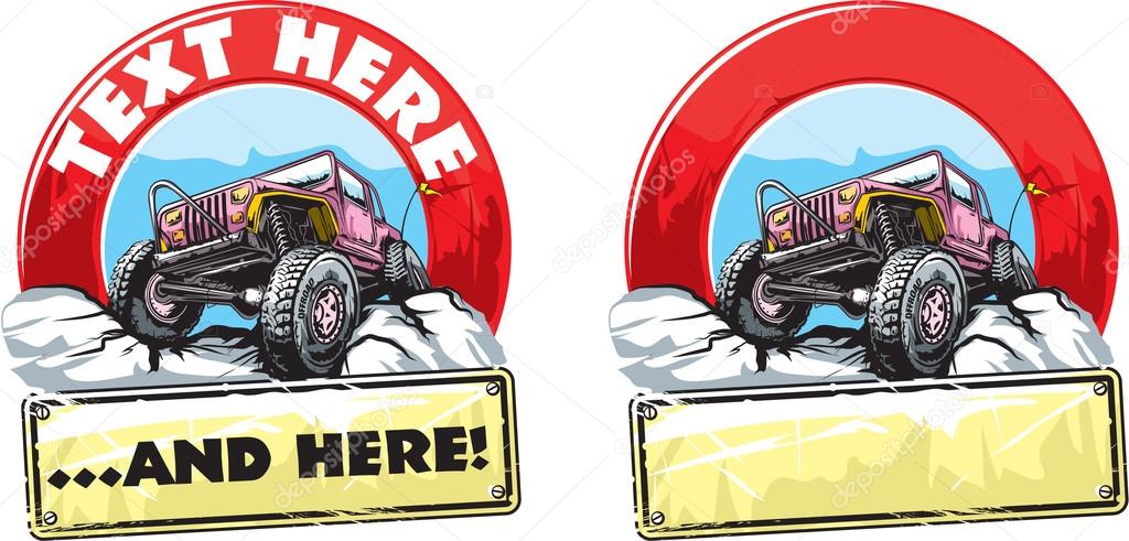 Vector illustration of off-road vehicle logo design.