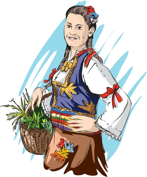 Serbian lady — Stock Vector