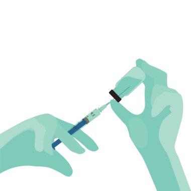 Aşı şırıngaya yazılıyor.